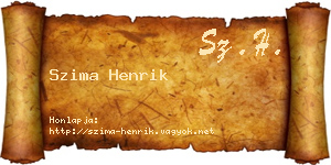 Szima Henrik névjegykártya